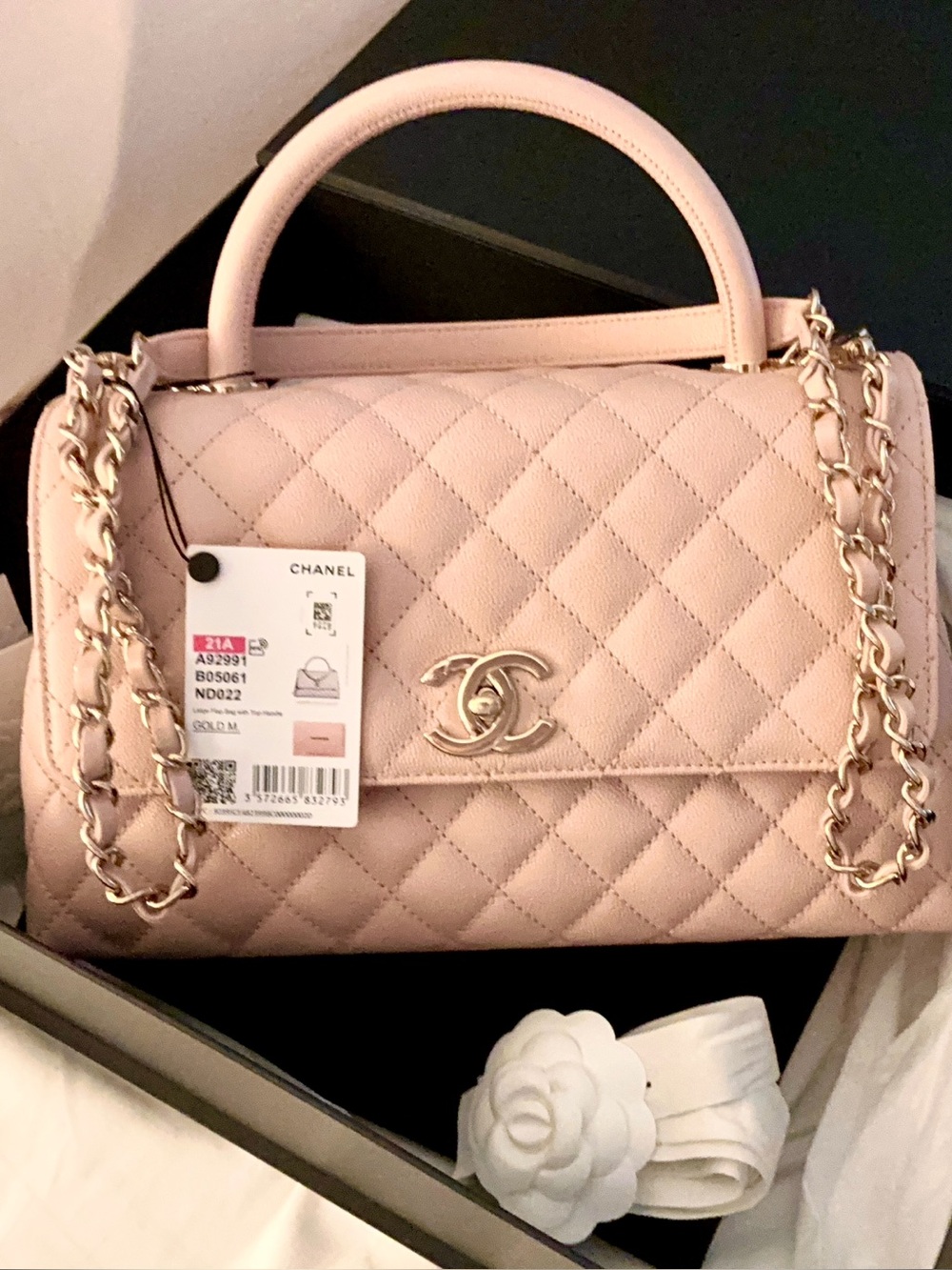 ❌SOLD ELSEWHERE❌NEW CHANEL 21A Pink Caviar Leather Gold HW. Medium Coco - Picture 11 of 11